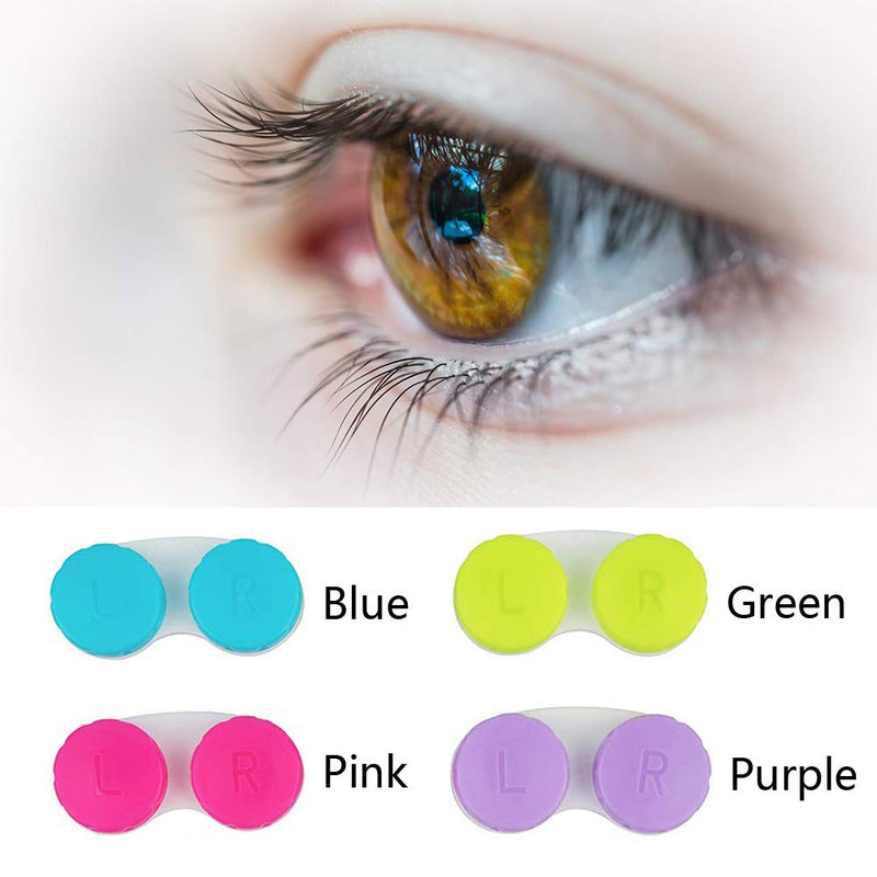 KISEER 24 Pack Colorful Cute Contact Lens Case Bulk Box Holder Container Soak Storage Kit (4 Color) - NewNest Australia