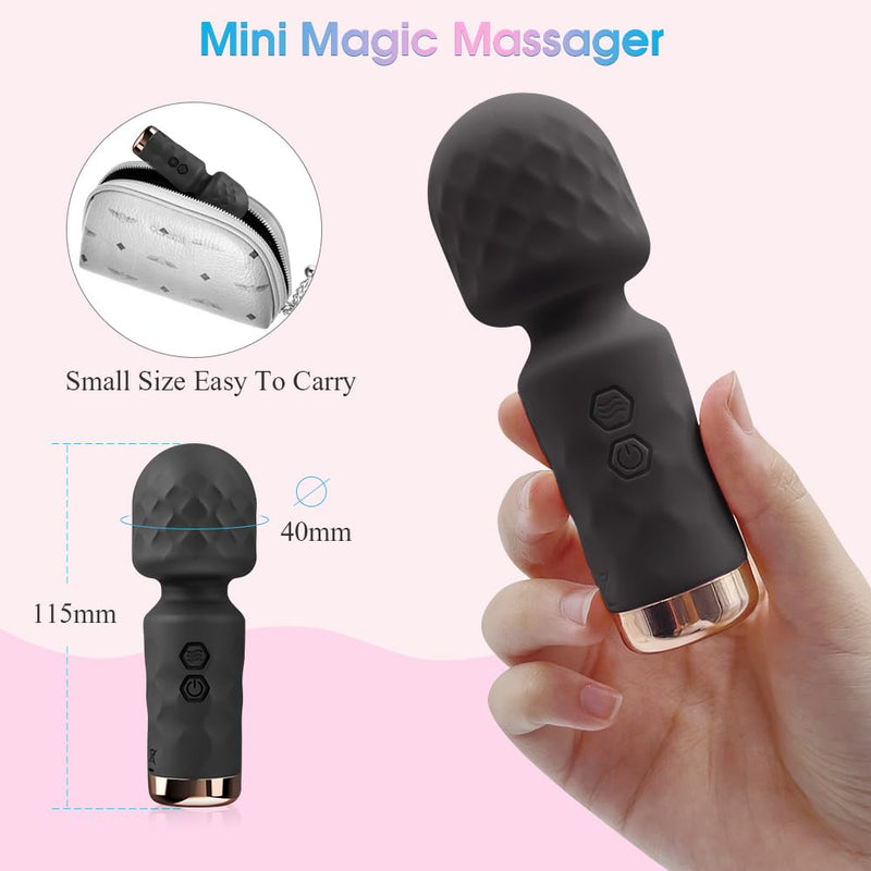 Auplay Mini Massage Stick Strong Vibration For Women Relaxation Muscle Soreness, Portable Small With 10 Vibration Modes, Quiet Wireless Silicone Hand Massager, Can Be Switched Freely - NewNest Australia