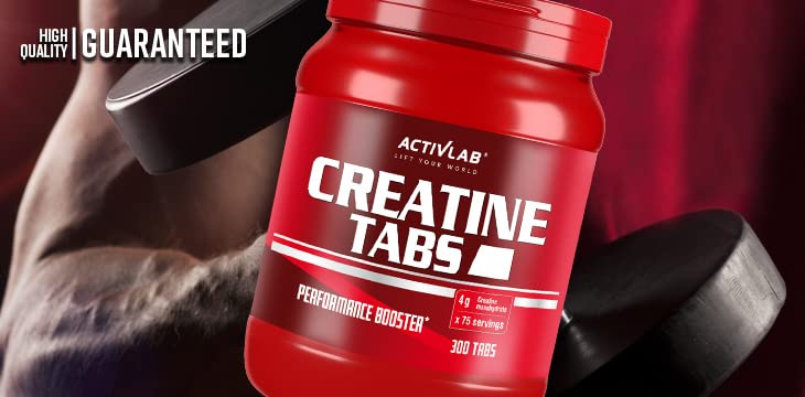 Activlab Creatine Tabs, Creatine Monohydrate 4000 Mg, 300 Tablets, 75 Servings, Pomegranate Flavor, Bodybuilding, Fitness, Cross Fit, Weightlifting, Powerlifting, 3X Laboratory Tested - NewNest Australia