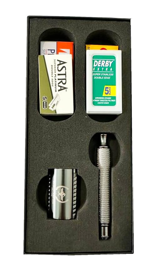 Roman Empire Shaving Caesar Red Brass Safety Razor - Elegant Safety Razor For Men And Women - Wet Razor Set Including 20 Razor Blades From Astra, Derby, Shark, Treet - Razor Set - NewNest Australia