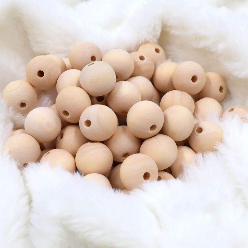 400pcs 16mm Wood Beads Natural Unfinished Round Wooden Loose Beads Wood Spacer Beads for Craft Making Decorations and DIY Crafts - NewNest Australia