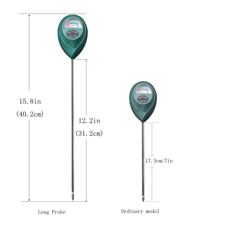 XLUX Long Probe Deep Use Soil Moisture Meter Sensor, Water Monitor Indicator, Hygrometer for Outdoor Indoor Large Pot Plants, Flower, Gardening, Farming, 2 Pack - NewNest Australia