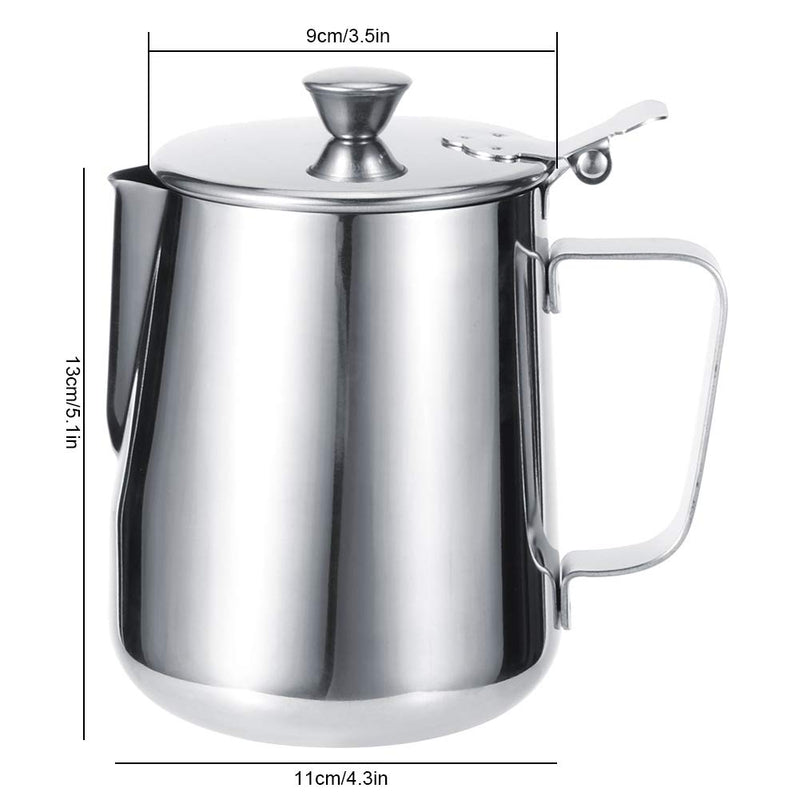 1000ml Stainless Steel Milk Frothing Jug Resuable Milk Pitcher Latte Art Coffee Pitcher with Lid for Home Coffee 1000ml - NewNest Australia