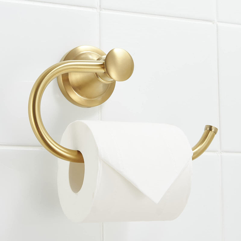 BESy Brushed Gold Toilet Tissue Paper Holder Brushed Gold Bathroom Accessories Toilet roll Paper Hanger, Wall Mounted, Rustproof - NewNest Australia