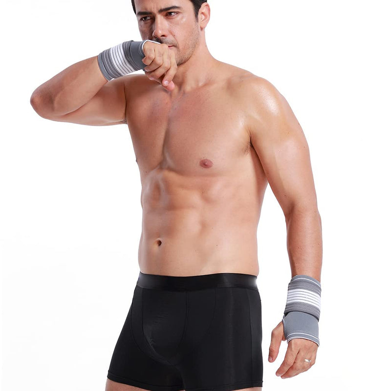 Neotech Care Palm Support With Thumb Part - Adjustable Compression Straps - Elastic & Breathable Fabric - For Sports, Bowling, Boxing - Gray (1 Unit, Size L) - NewNest Australia