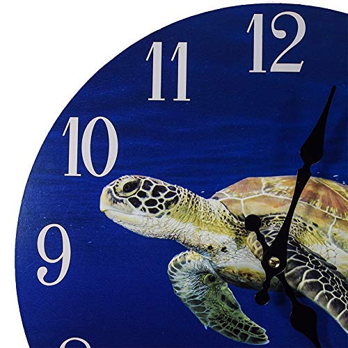 NewNest Australia - Sea Creations New 13"X13" Turtle Wood Wall Clock Home Wall Decor Marine Coastal Nautical Beach 