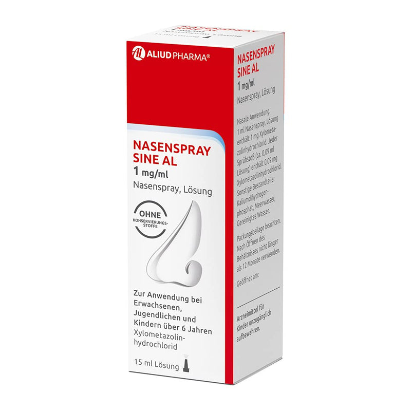 ALIUD PHARMA nasal spray sine AL 1 mg/ml nasal spray, solution 15 ml: with decongestant effect for colds with stuffy nose 15 ml (pack of 1) - NewNest Australia