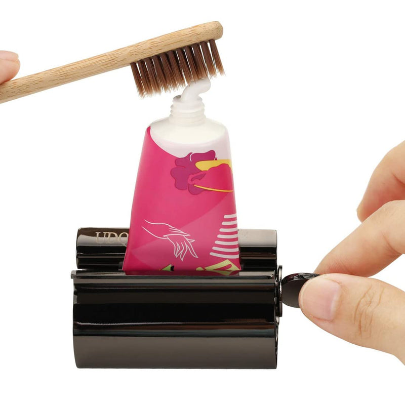 Udqyq Tube Squeezer Tube Press, Pack Of 2 Toothpaste Squeezer Stainless Steel Save Toothpaste Total Squeeze Out Empty Tubes, Stainless Steel Toothpaste Seat Holder With Stand Function (Black) - NewNest Australia