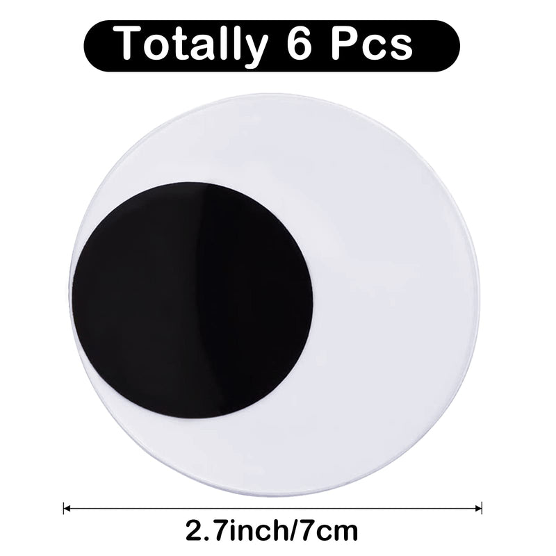Cinvo 2.7 Inch Medium Googly Eyes Self Adhesive 7cm Big Wiggle Eyes Large Sticky Eyes for Party Halloween Decor Door Christmas Trees Cleaning Robot VR Goggles Classroom DIY Craft Projects (Pack of 6) 7 cm googly eyes - NewNest Australia