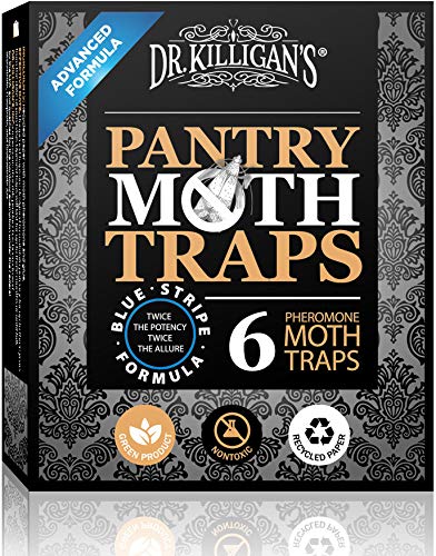 NewNest Australia - Dr. Killigan's Premium Pantry Moth Traps with Pheromones Prime | Safe, Non-Toxic with No Insecticides | Sticky Glue Trap for Food and Cupboard Moths in Your Kitchen | Organic (6, Black) 6 