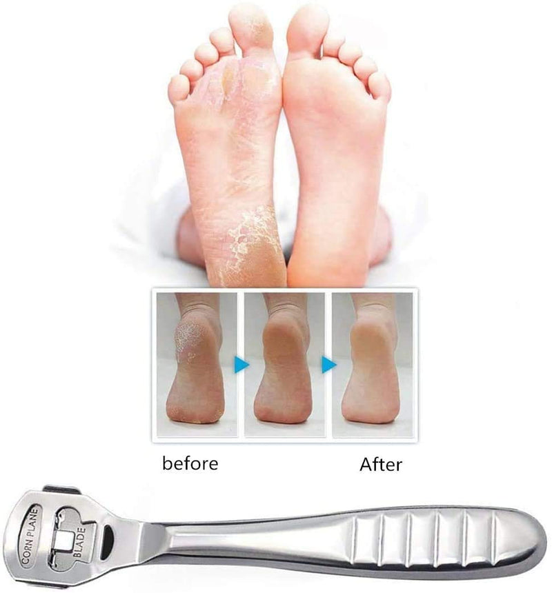 Foot File Set, Stainless Steel Foot Scraper Callus Remover Callus Shaver Sets Hard Skin Remover Foot Rasp Pedicure Kit Foot Care Tools for Dry Wet Foot Heel Callus, Dead, Cracked Skin, Sliver - NewNest Australia