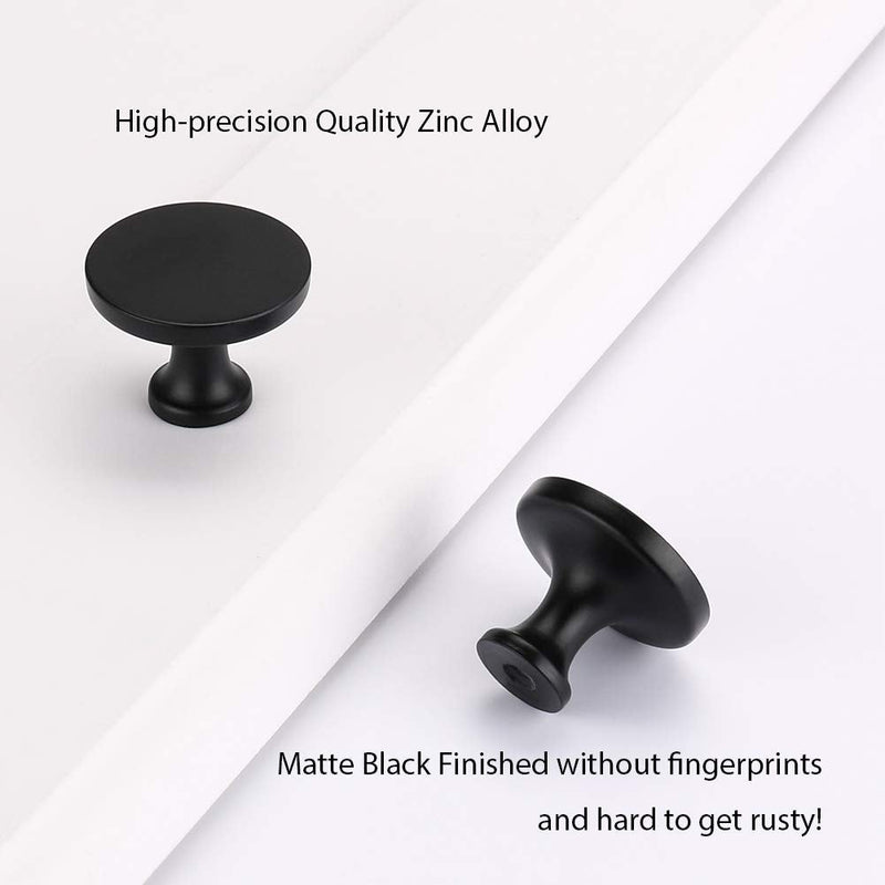 homdiy Cabinet Knobs Black Drawer Knobs Modern Cabinet Door Knobs 5Pack- HDLS9189BK Modern Drawer Dresser Knobs Single Hole Cupboard Knobs Round Knobs for Kitchen Cabinets 5 - NewNest Australia
