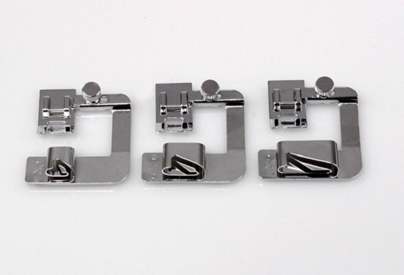 ANYQOO 3 Sizes Rolled Hem Pressure Foot Sewing Machine Presser Foot Hemmer Foot Set (1/2 Inch, 3/4 Inch, 1 Inch) for Singer, Brother, Janome and Other Low Shank Adapter (Rolled Hem Presser Feet) - NewNest Australia