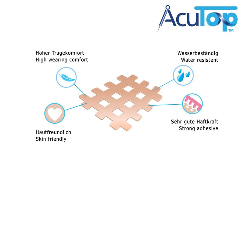 AcuTop Type B grid tape, 120 pieces, acupuncture plasters, grid plasters, beige single - NewNest Australia