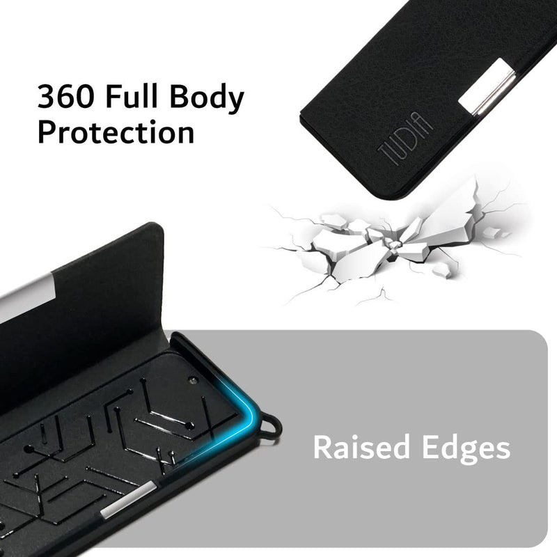 Tudia Leather Magnetic Ultra Slim Protective Case Compatible With Kardiamobile Ecg Heart Monitor, Kardiamobile Case, Kardiamobile Ecg Heart Monitor Protective Case (Black) - NewNest Australia