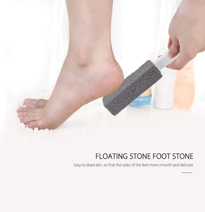 Voarge 2 Pieces Pumice Stone Brush With Handle Anti Limescale Foot Cleaning Brush Toilet Cleaning Brush For Foot Care And Salt Cleaning Salt For Kitchen/Bath/Spa - NewNest Australia