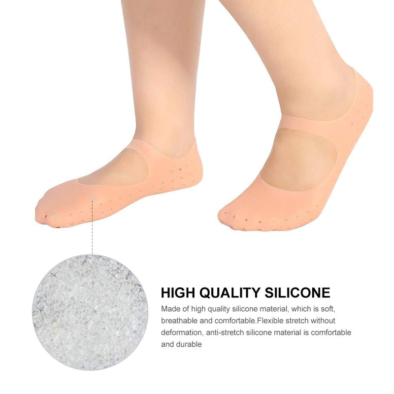 Silicone Protective Socks, 1 Pair Of Silicone Socks Foot Anti-Tear Protective Foot Care Socks Preventive Tool For Caring For Cracked Feet In Dry Skin (M-Tono De Piel) - NewNest Australia