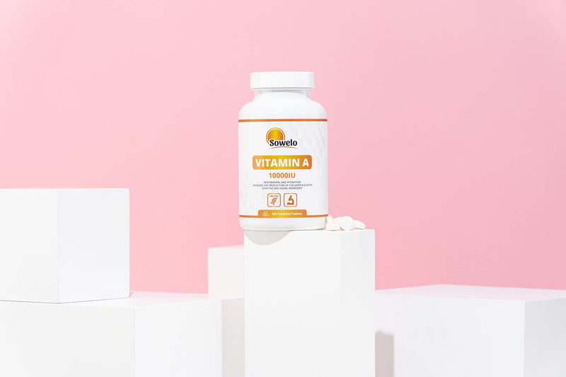 Sowelo Vitamin A - 10000 Iu I Anti-Inflammatory And Anti-Seborrheic Properties I Vitamin A High Dosage I Without Unwanted Additives I 250 Tablets 1 Piece (Pack Of 1) - NewNest Australia