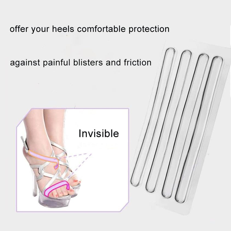 6Sheets/24Pcs Shoe Back Heel Inserts Self Adhesive Back Heel Tape Clear Silicone Gel Heel Protectors Invisible Shoe Inserts Shoe Cushion Liner Grips - NewNest Australia