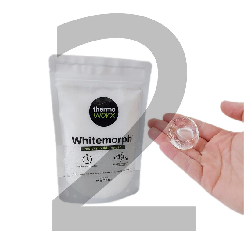 Thermoworx Whitemorph 3.5oz. Hand moldable bioplastic. Melt, Mold and Reuse - NewNest Australia