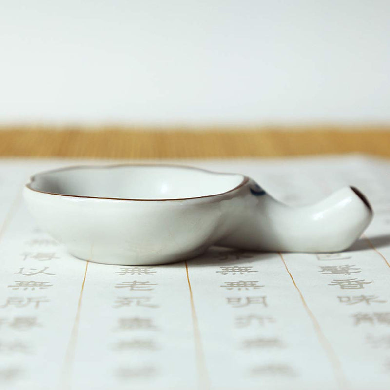 Multifunctional Inkwell Dish Porcelain Handmade Ink Well Inkstone with Brush Holder for Chinese Japanese Calligraphy Painting Practice - NewNest Australia