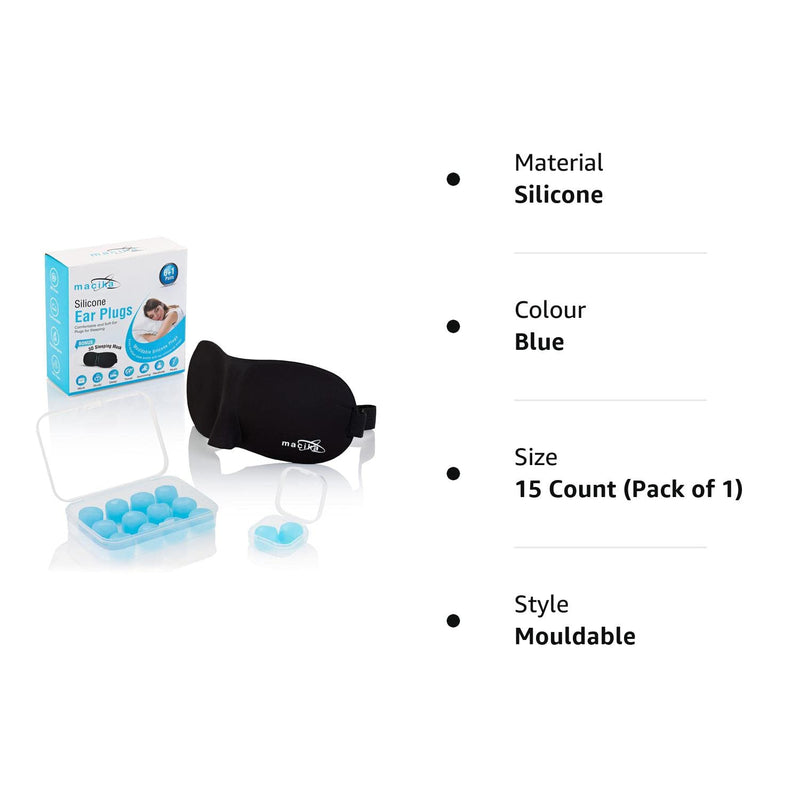 macika Sleeping Ear Plugs Silicone Ear Plugs with Sleeping Mask Comfortable and Soft Earplugs Noise Cancelling Ear Plugs Mouldable Reusable Silicone Plugs for Sleeping, Studying, Swimming,7 Pairs - NewNest Australia