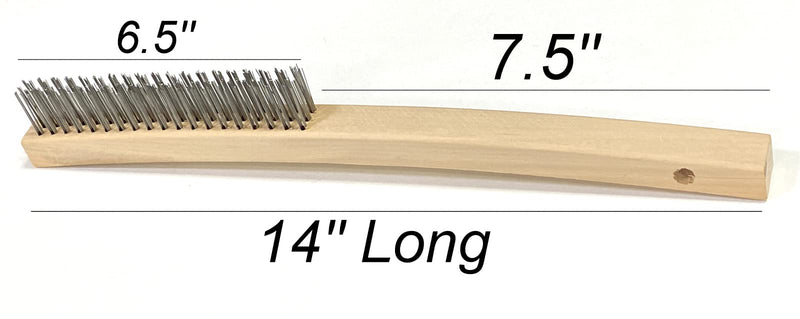 2 ALAZCO Wire Brush Stainless Steel Wire Scratch Brush for Cleaning Rust Metal Scraper 3 Rows x 19 Columns with Curved Handle – Total Length 14’’ 2 - NewNest Australia