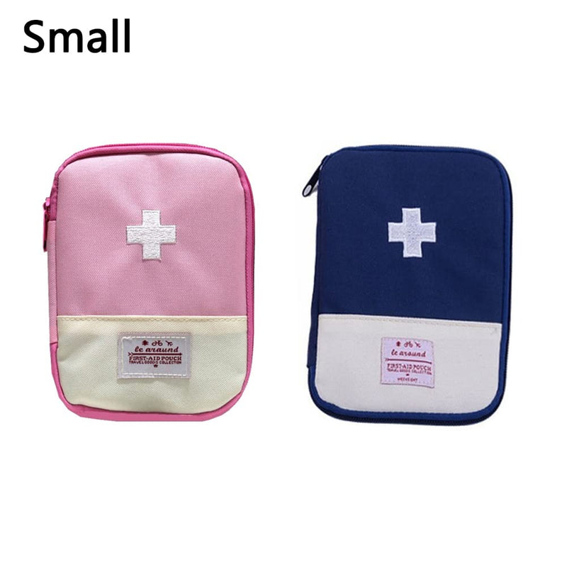 Pack Of 2 Medicine Bag, Mini First Aid Bag, Empty, Portable Mini First Aid Kit, Emergency Bag, For Emergency Situations At Home, Office, Travel, Hiking, Camping (Blue, Pink), Small - NewNest Australia