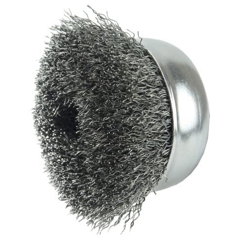 Weiler 13241 3" Crimped Wire Cup Brush, 0.014" Steel Fill, M10 x 1.50 Nut, Made in the USA 3" Dia .014" Wire Size x 1" Trim Length - NewNest Australia