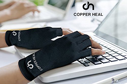 COPPER HEAL Arthritis Compression Gloves Rheumatoid Carpal Tunnel Glove Fingerless Pains Hands Support finger joint Small (1 Pair) - NewNest Australia