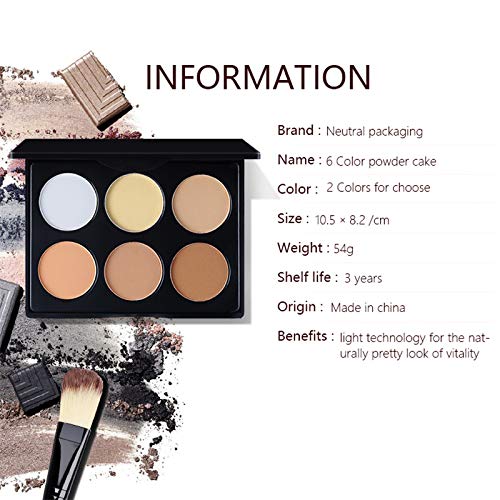 Pressed Powder Palette, TOFAR 6 Colours Face Powder Contouring Kit Cosmetics Highlighter Foundation Corrector Professional Contour Palette Makeup Kit - #1 Small - NewNest Australia