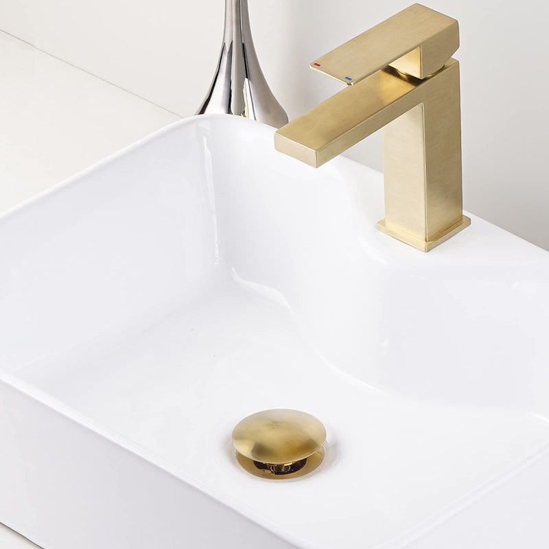 KES Sink Drain without Overflow Bathroom Pop Up Drain Assembly Stopper Vessel Sink Brushed Brass, S2008D-BZ 1 - NewNest Australia