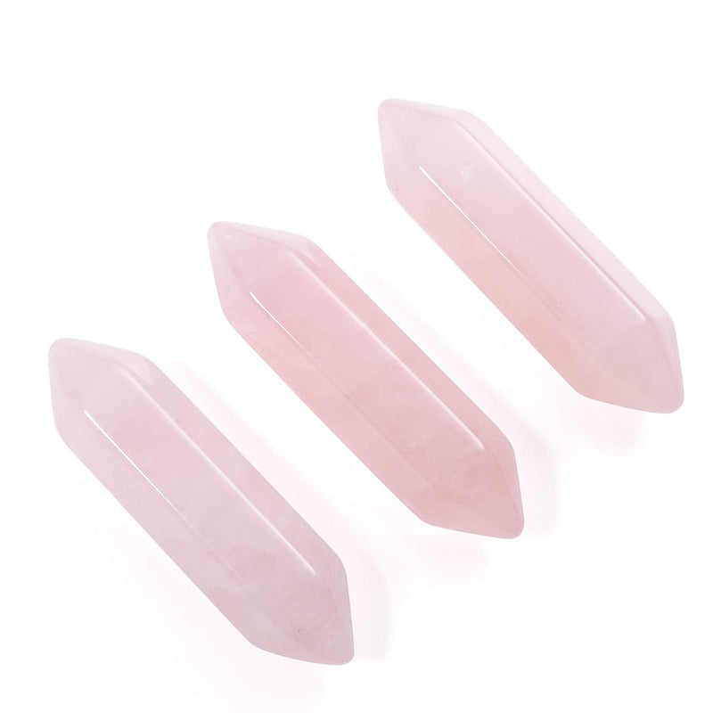 CrystalTears Healing Crystal Wands Set Hexagonal Natural Amethyst Rose Quartz Clear Quartz Reiki Healing Quartz Crystals Points Bulk Gemstone for Meditation Crystal Therapy 1.18"-1.3" Amethyst+rose Quartz+clear Quartz - NewNest Australia