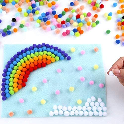 Caydo 1200 Pieces 1cm Assorted Pom Poms for DIY Creative Crafts Decorations - NewNest Australia