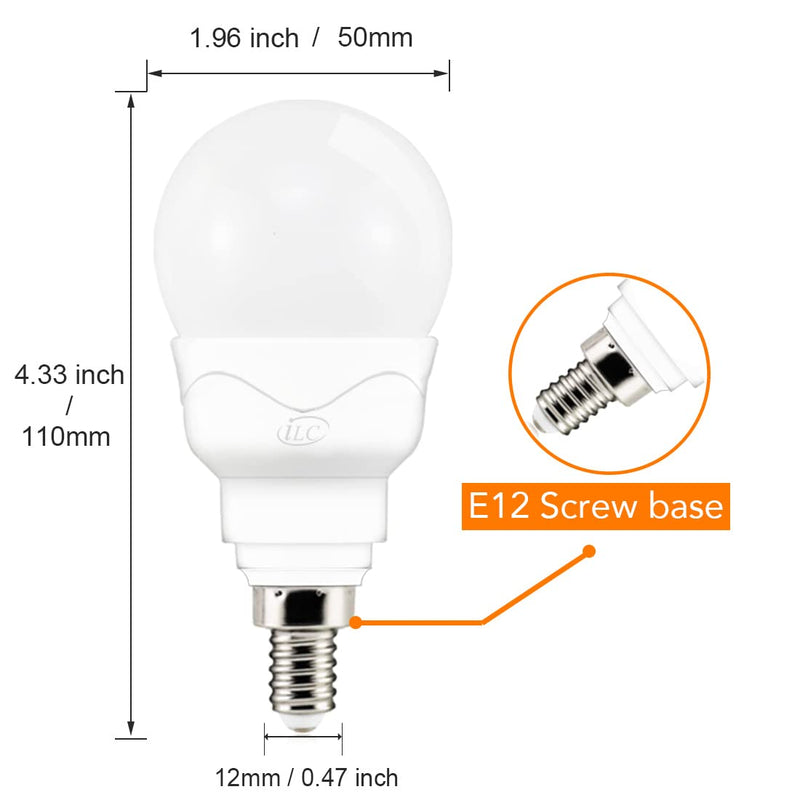 ILC E12 LED Light Bulbs (40w Equivalent) 5W, Color Changing RGB, A15 Small Base Candelabra Round Light Bulb, Candle Base, 2700K Warm White 12 Colors 2 Modes Timing with Remote Control (4 Pack) Small Screw E12 *4 - NewNest Australia
