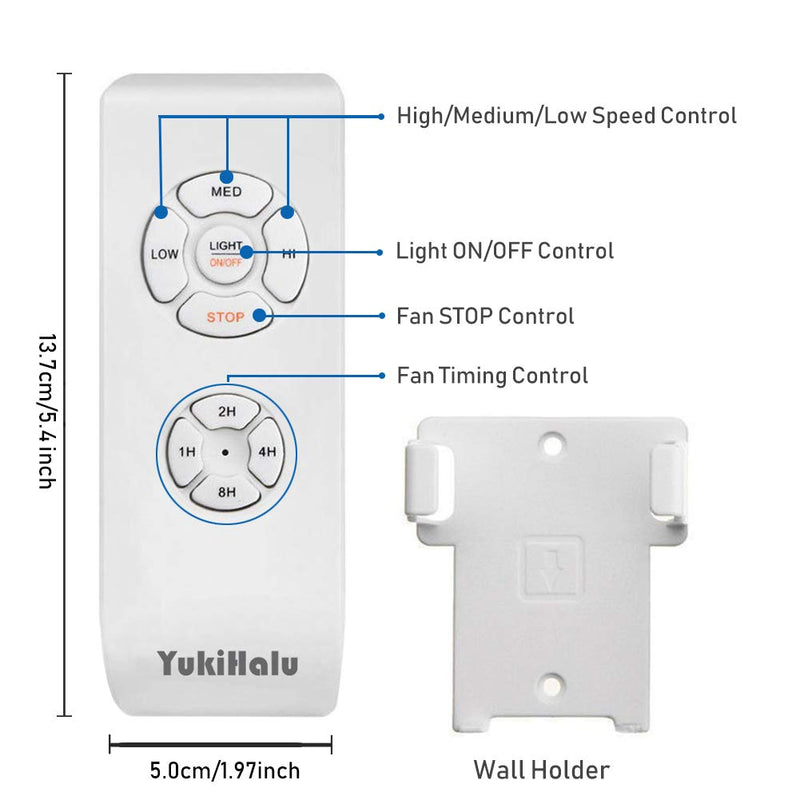 YukiHalu 3-in-1 Small Size Universal Ceiling Fan Remote Control Kit with Light and Timing, Wireless Remote Control and Receiver Kits for Ceiling Fan Lamp 1 remote 1 receiver - NewNest Australia