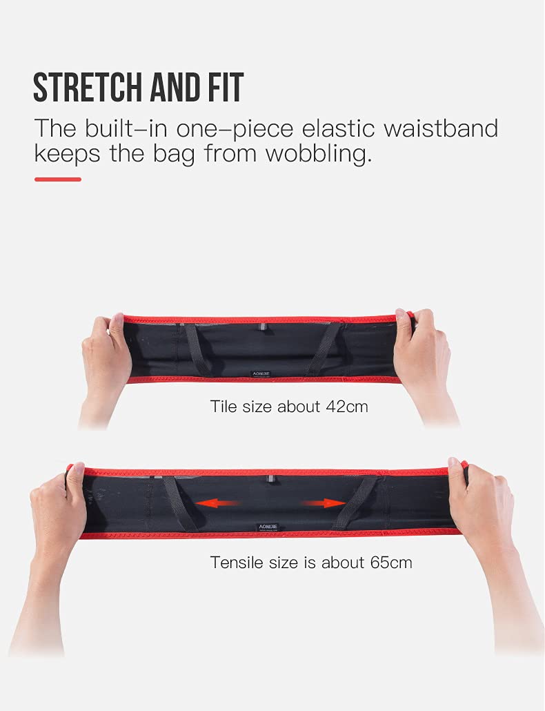 AONIJIE Lovtour Running Belt Waist Pack, Flip Waist Belt,with 250ml Soft Water Bottle Free and Lightweight for Marathon Climbing Jogging Cycling Workout Fitness Mobile Phone Holder Red S-M - NewNest Australia
