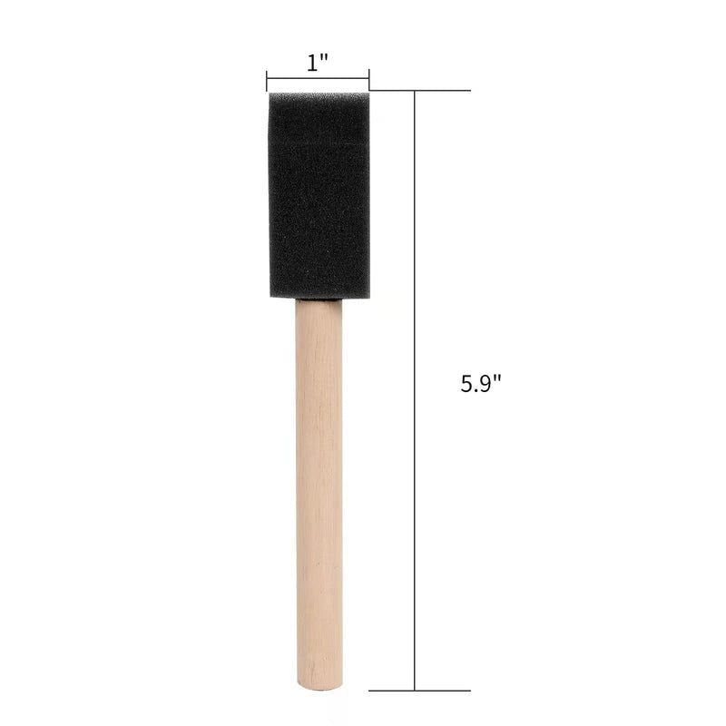 Foam Paint Brushes, Mister Rui Sponge Paint Brush, 1 Inch Foam Brush 12 Pieces, Wood Handle Paint Brush Set, Light and Durable, Ideal for Painting and Cleaning Foam Brush Set | Pack of 12 - NewNest Australia