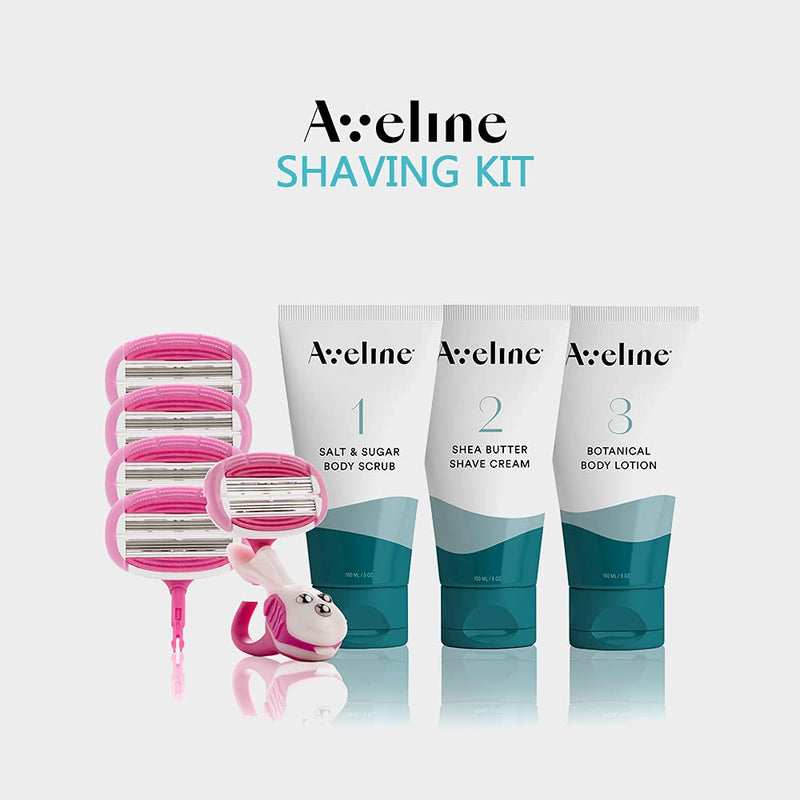 Aveline Women's Razor with 6-Blade Lubricated Cartridge - Multi-Grip Handle for Sensitive Skin with Lubricating Stip - NewNest Australia