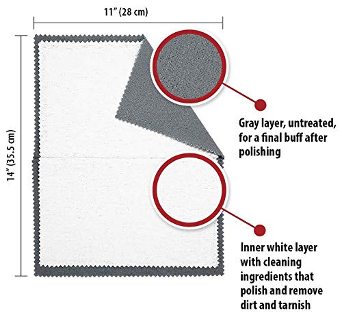 Pro Size Polishing Cleaning Cloth Pure Cotton Made in USA for Gold, Silver, and Platinum Jewelry, Watch Coins Eco Friendly Tarnish Remover Large Cleaner Cloth 11 x 14 in. Keeps Jewelry Clean and Shiny - NewNest Australia