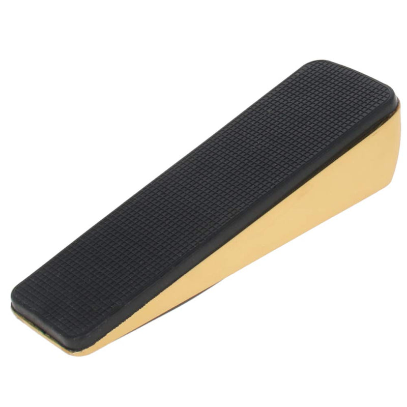 MroMax Rubber Door Stopper Security Modern Wedge Floor Non-Scratching Anti-Slip Doorstop Zinc Alloy, Gold Tone 1pcs 1Pcs Bright gold - NewNest Australia