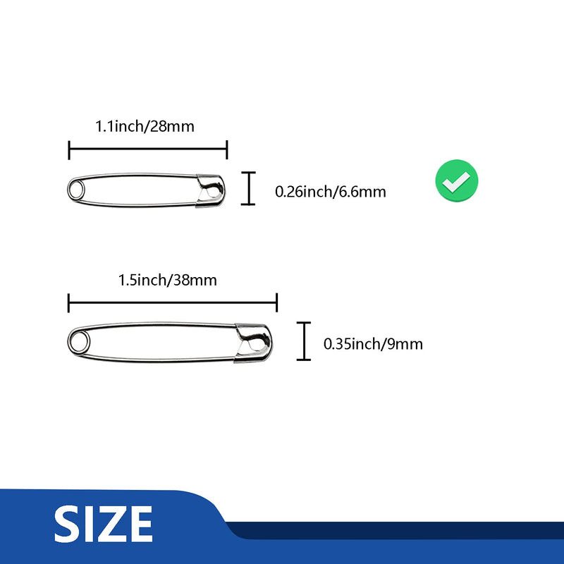 1000 Pcs ZIPCCI 1.1 inch Safety Pins,Small Safety Pins, Mini Safety Pins Small, Nickel Plated - NewNest Australia