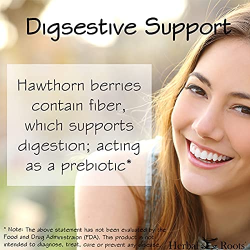 Herbal Roots Organic Hawthorn Berry Capsules - Heart Health - Extra Strength 1,200mg per Serving, Vegan, Made in The USA - NewNest Australia