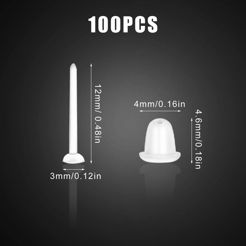 SAVITA 100 Pairs Clear Earrings, Plastic Transparent Earrings Replacements, Clear Ear Pins and Earring Backs for Men Women DIY Supplies - NewNest Australia