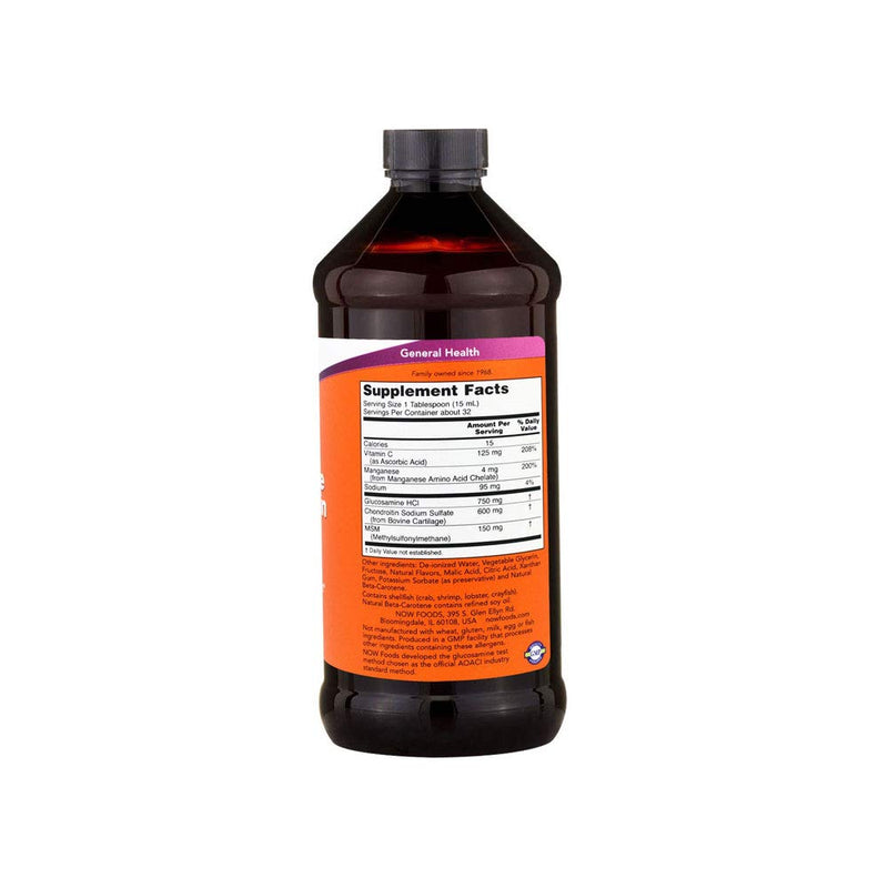 Now Foods Liquid Glucosamine & Chondroitin MSM Liquid Nutrients 473 ml - NewNest Australia