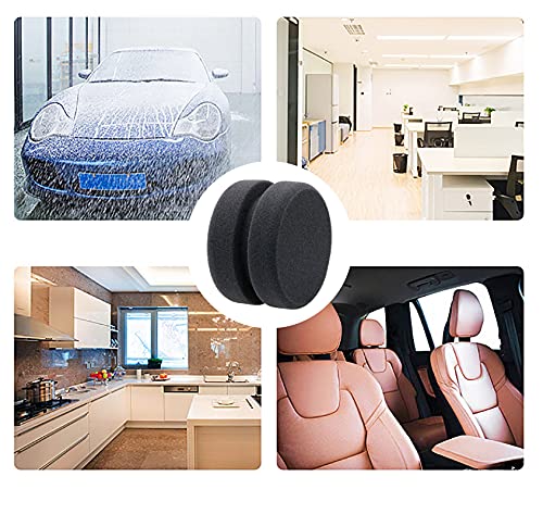 Paint Sponge Applicator PENTA ANGEL 2Pcs Double-Side Round Detail Sponge Painting Sponges for Acrylic Oil Watercolor Art Paint or Car Waxing Kitchen Cleaning (Black) Black - NewNest Australia