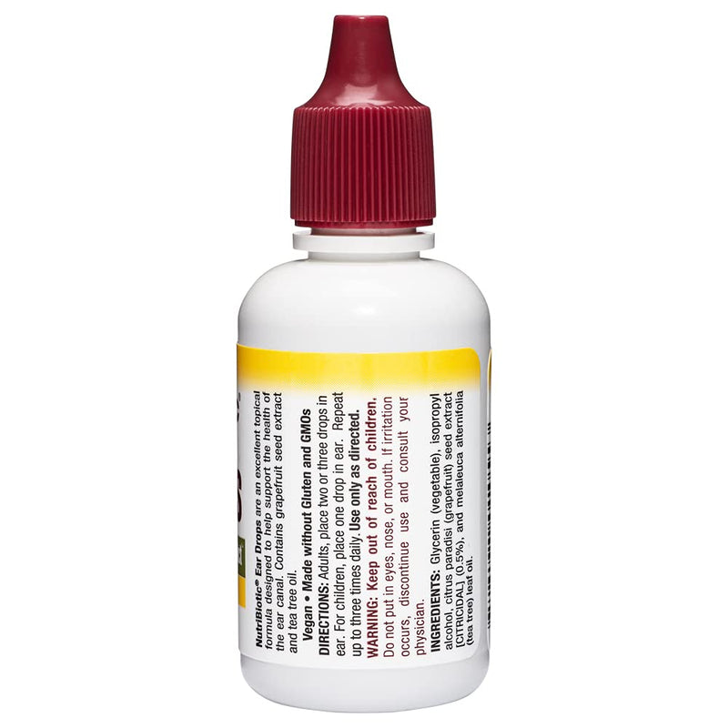 NutriBiotic – Ear Drops, 1 Fl Oz | Gentle & Soothing Ear Support with Grapefruit Seed Extract & Tea Tree Oil | Vegan | Non-Medicated | Made without GMOs & Gluten - NewNest Australia