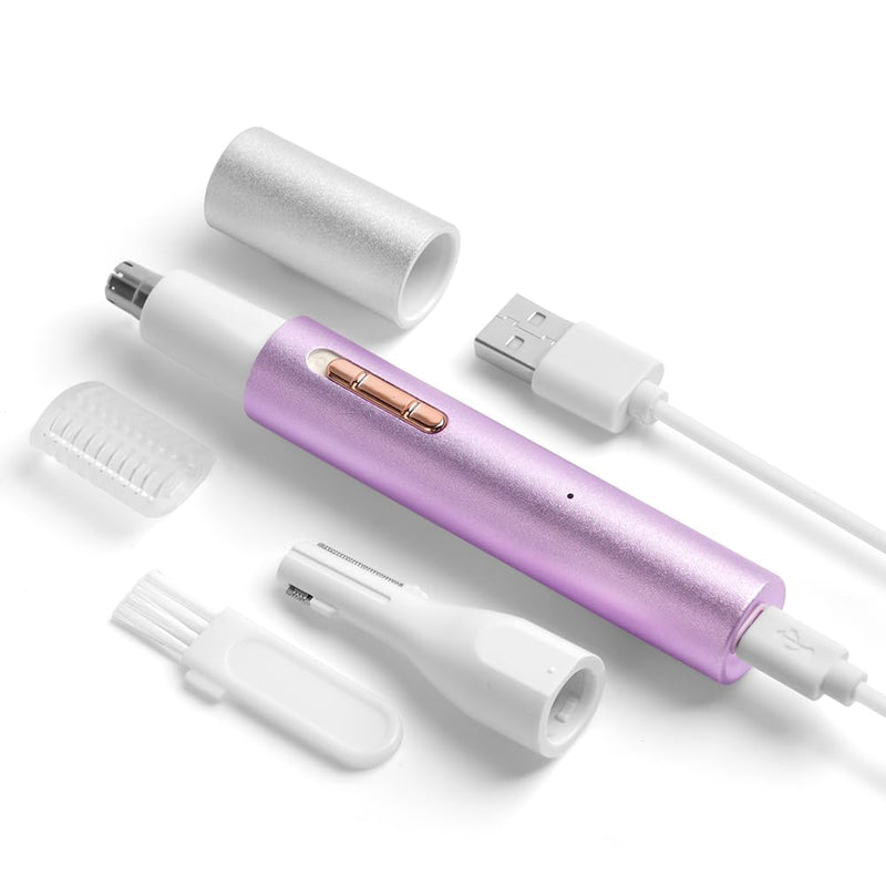 URAQT Nose Hair Trimmer, Waterproof Double Blade Nose Hair Trimmer Ear Hair Trimmer Women Men, 2 in 1 Nose Hair Remover Eyebrow Razor, Eyebrow and Facial Hair Trimmer Nose Trimmer (Purple) Purple - NewNest Australia