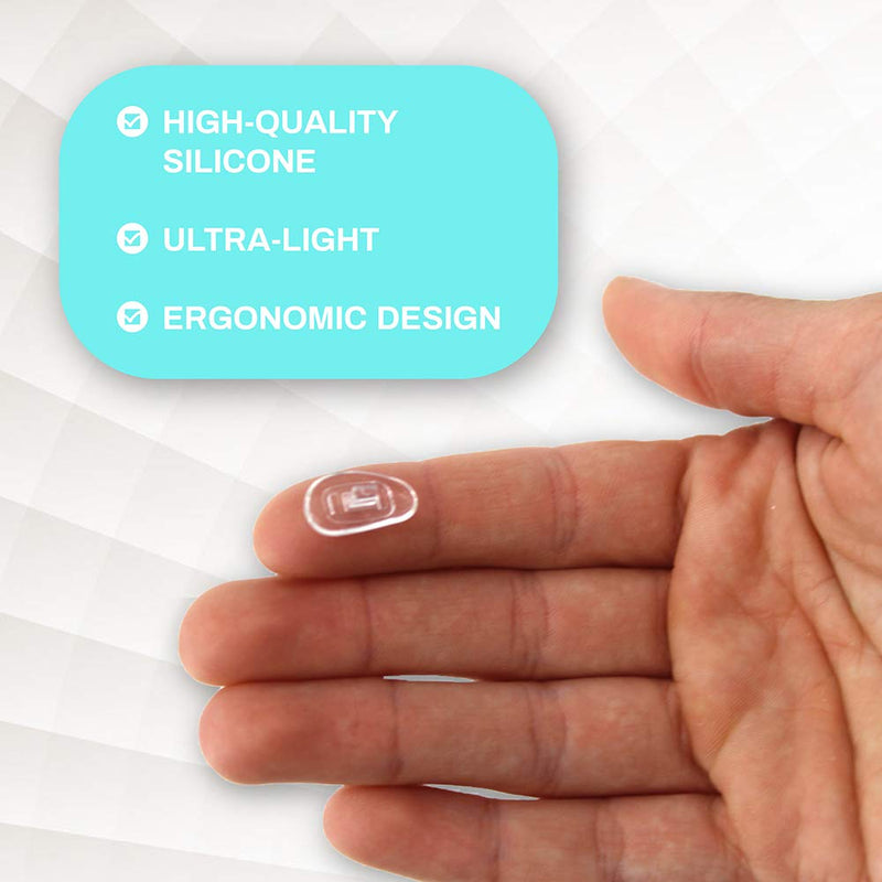 Premium Grade Oval D-Shaped Push-in Silicone Nose Pads 15 mm/0.6'' | 3 Pairs | Nose Pads for Glasses, Spectacles and Eyeglasses by Sports World Vision - NewNest Australia