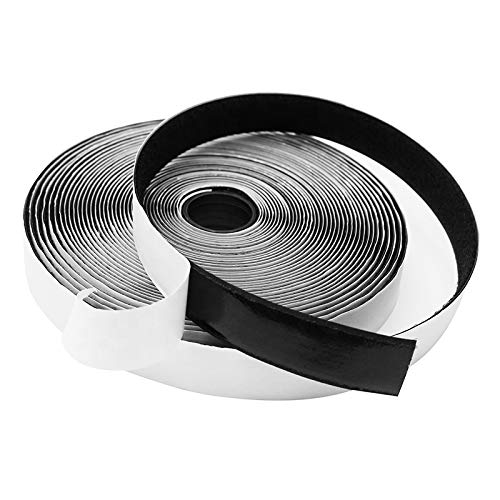 Yuwa 1 Inch Black Hook and Loop Magic Tape Self Adhesive Sticky Back Fastener Nylon Heavy Duty for DIY Craft (15 Feets) (Black) - NewNest Australia